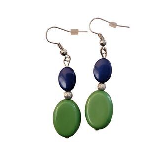 Elegant Blue and Green Dangle Earrings